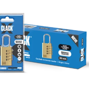 CANDADO CLACK SEGURIDAD MEDIA CON COMINACION 30 mm.