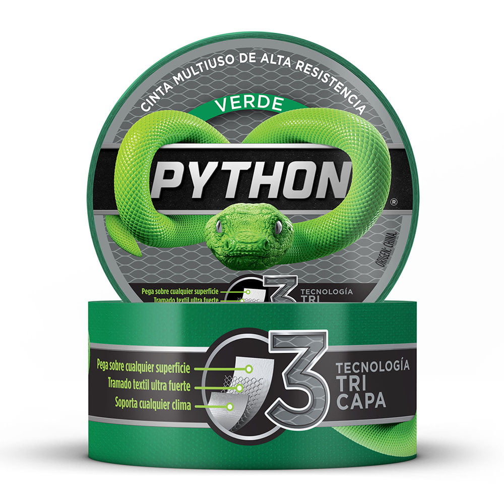 PYTHON® Cinta Multiuso color verde (48mm x 9mts)